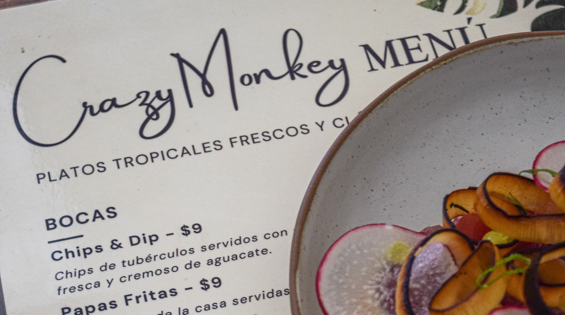 Crazy Monkey restaurant dining area with tropical atmosphere